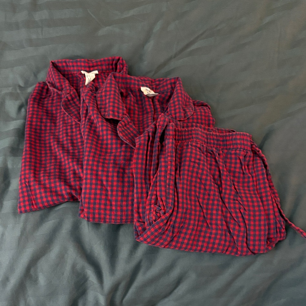 Forever 21 Red and Black Plaid Holiday Pajama Set
